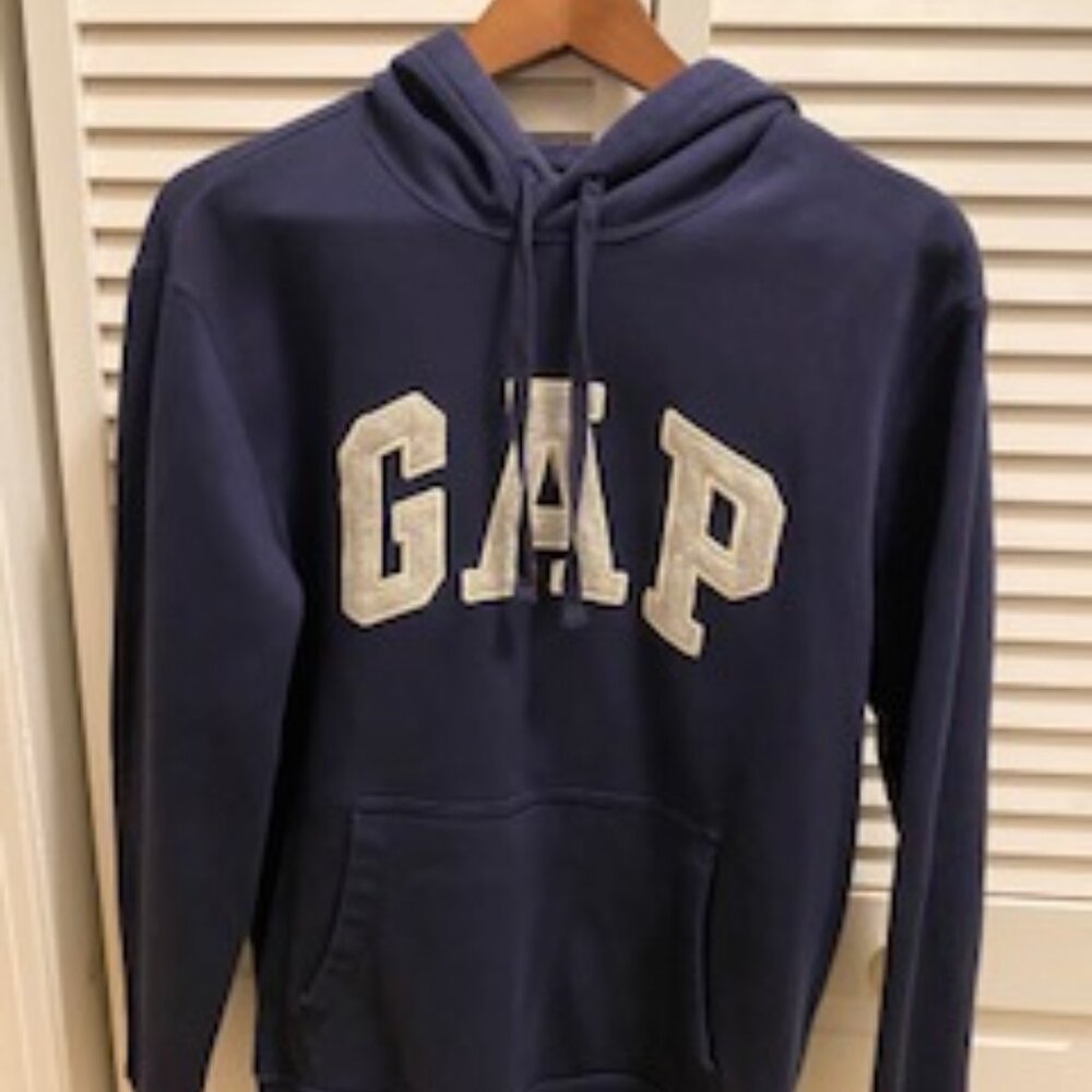 Mens Gap Logo Pullover Hoodie Sweatshirt Tapestry Navy Size Small
